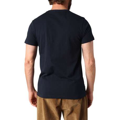 T-shirt en coton marine avec un col rond et des manches courtes - Image 2