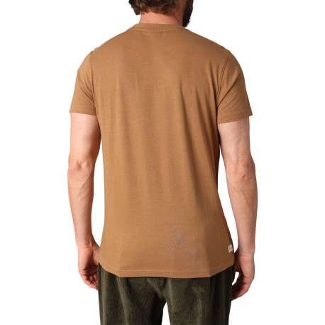 T-shirt en coton camel avec un col rond et des manches courtes - Image 2