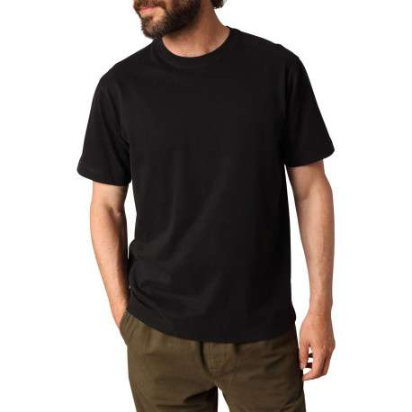 T-shirt en coton noir uni avec un col rond et des manches courtes