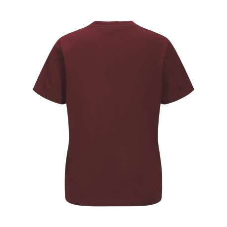 T-shirt en coton biologique bordeaux uni à coupe droite et col rond - Image 2