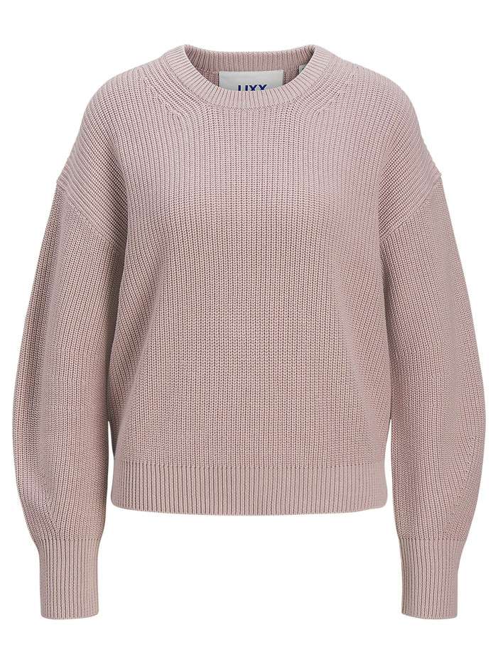 Pull en coton rose uni en...