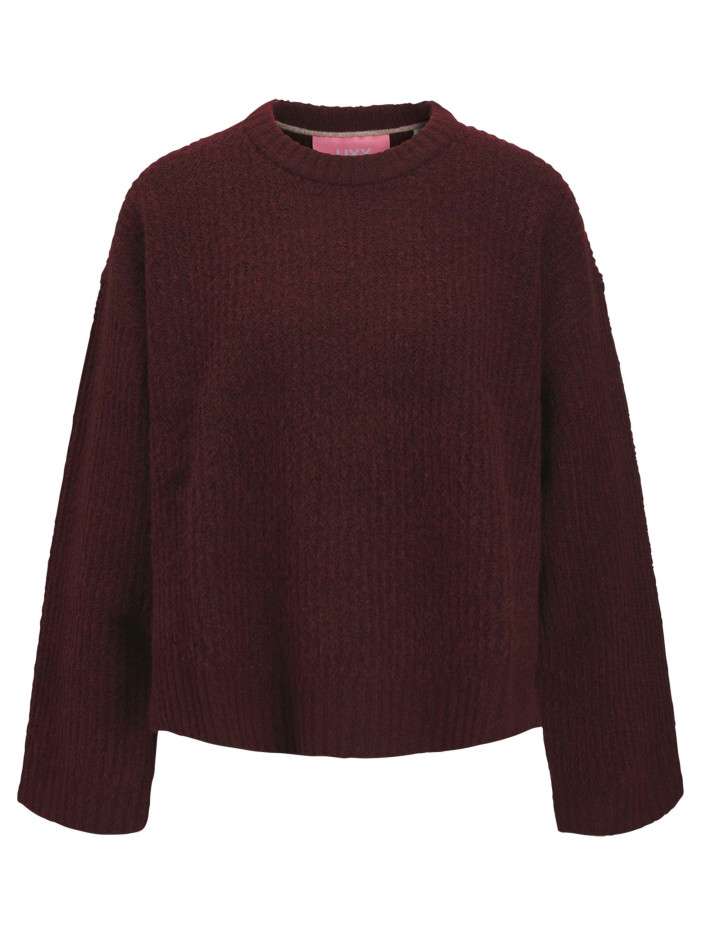 Pull bordeaux uni en maille...