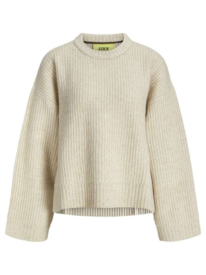 Pull beige uni en maille...