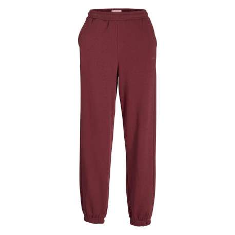 Pantalon de jogging en coton mélangé bordeaux uni à coupe slim fit