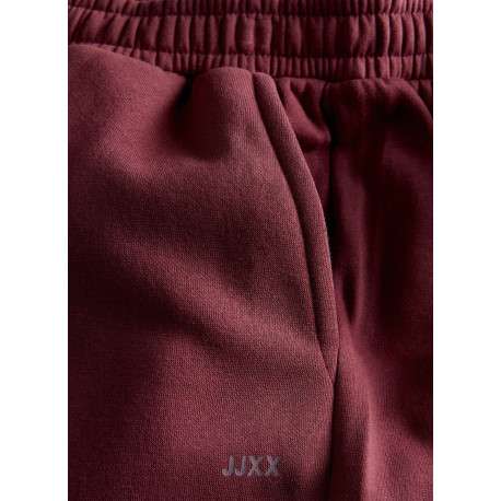 Pantalon de jogging en coton mélangé bordeaux uni à coupe slim fit - Image 3