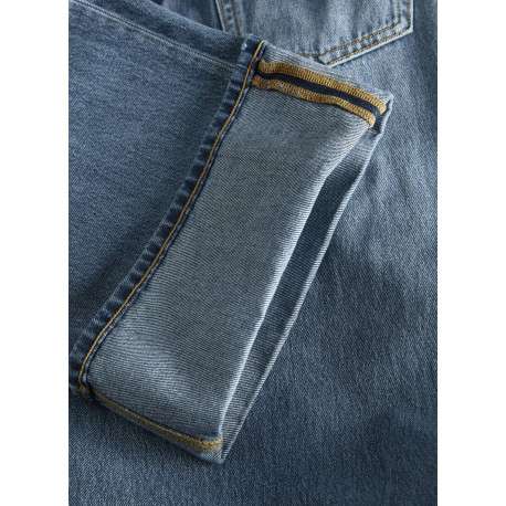 Jean Tokyo en coton bleu légèrement délavé à coupe bootcut et ourlets - Image 4