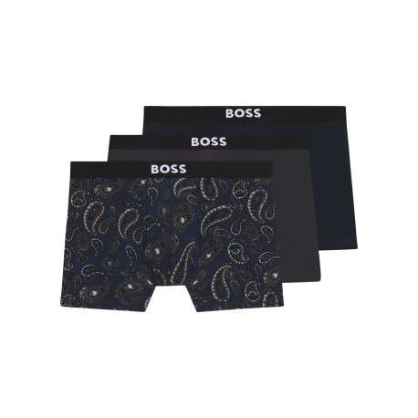 Lot de 3 boxers en coton marine avec une taille élastiquée