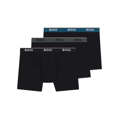 Lot de 3 boxers en coton multicolores unis à taille élastiquée