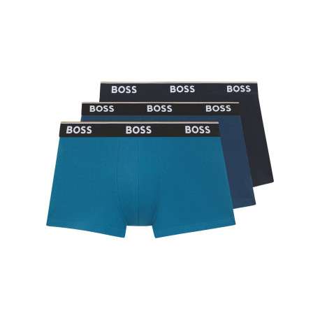 Lot de 3 boxers en coton multicolores unis à taille élastiquée