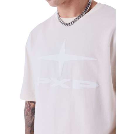 T-shirt écru avec un imprimé sur le torse un col rond et des manches courtes - Image 3