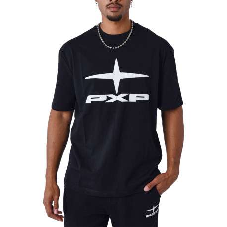 T-shirt noir avec un imprimé sur le torse un col rond et des manches courtes - Image 3