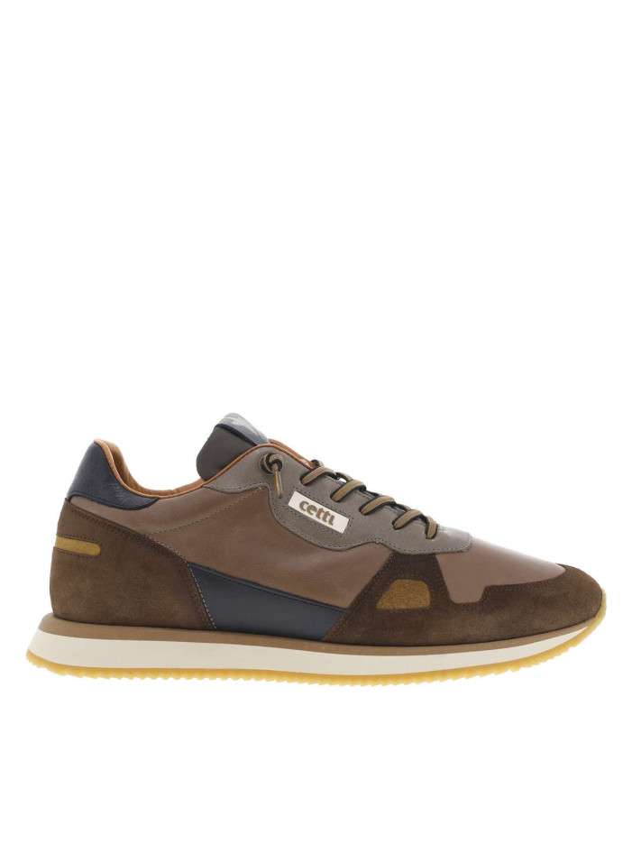 Baskets en cuir camel avec...