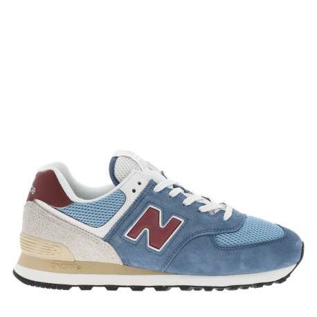 Baskets multisport en cuir bleu avec talon plat et lacets tressés - Image 2