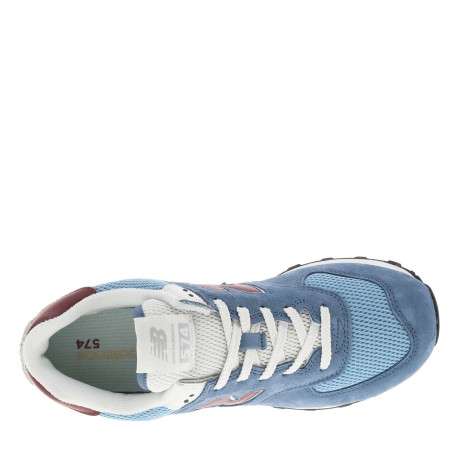 Baskets multisport en cuir bleu avec talon plat et lacets tressés - Image 4