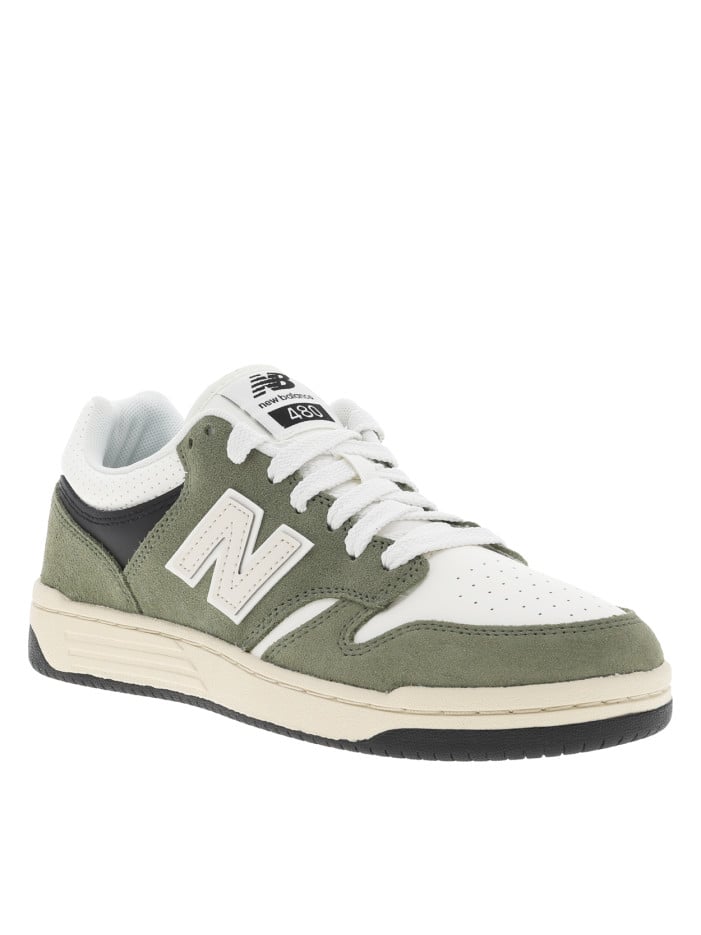 Tennis en cuir kaki avec...