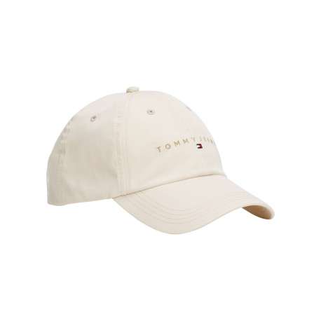 Casquette en coton biologique écrue unie avec nom iconique brodé à l'avant