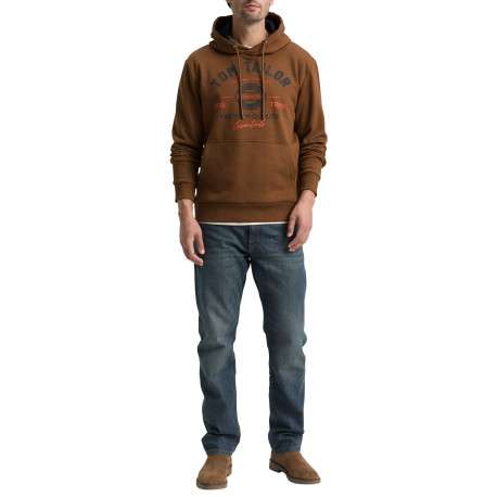 Sweat en coton mélangé camel imprimé fantaisiste avec un col à capuche - Image 5