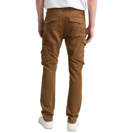 Pantalon Cargo en coton mélangé camel coupe ajustée avec multiples poches - Image 5