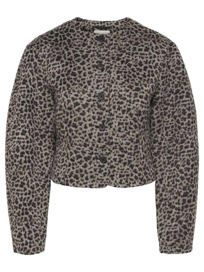 Veste léopard courte en...