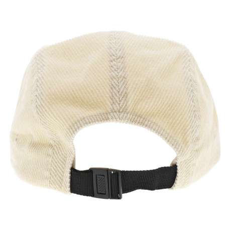 Casquette strapback en coton beige en velours côtelé avec un patch logo - Image 2
