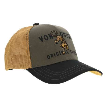 Casquette trucker tricolore ajustable avec un tigre brodé à l'avant - Image 3
