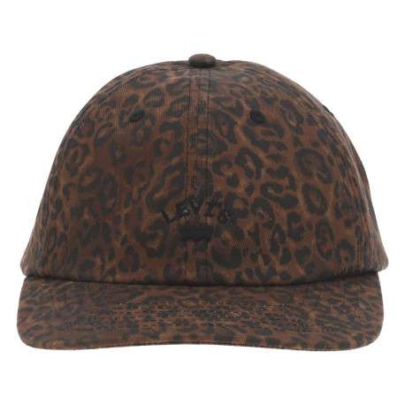 Casquette snapback en coton marron à imprimé léopard ajustable à l'arrière - Image 2