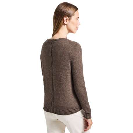 Gilet chocolat uni avec une coupe droite à col v et des boutons - Image 3