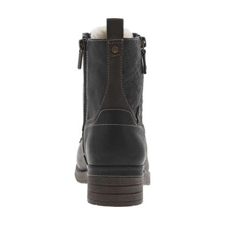 Bottines noires à talon décroché bas avec un zip et des lacets ronds - Image 6