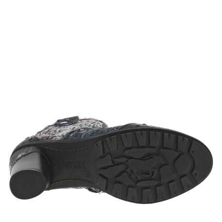 Boots noires et multicolores à talon décroché haut avec un zip - Image 5