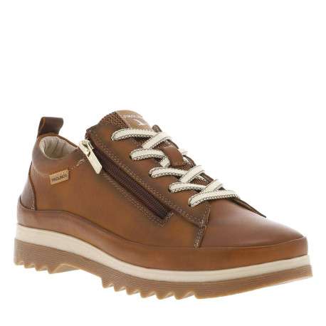 Sneakers en cuir avec semelle à talon plat et cranté et lacets - Image 4