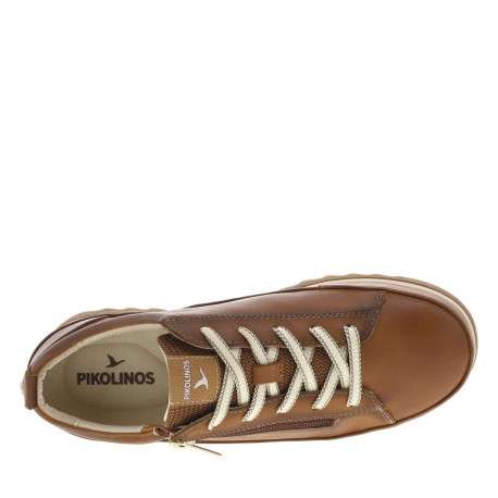 Sneakers en cuir avec semelle à talon plat et cranté et lacets - Image 5