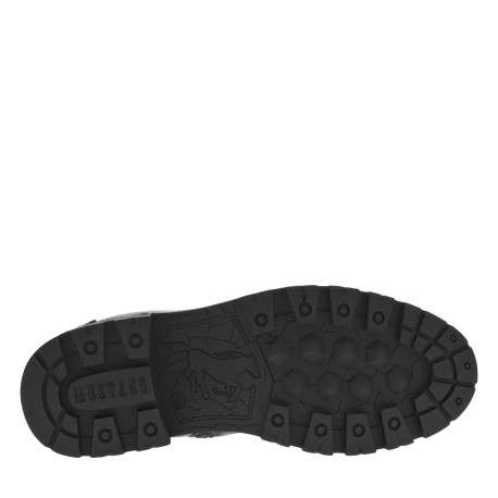 Bottines noires à talon décroché bas avec un zip et des lacets ronds - Image 5