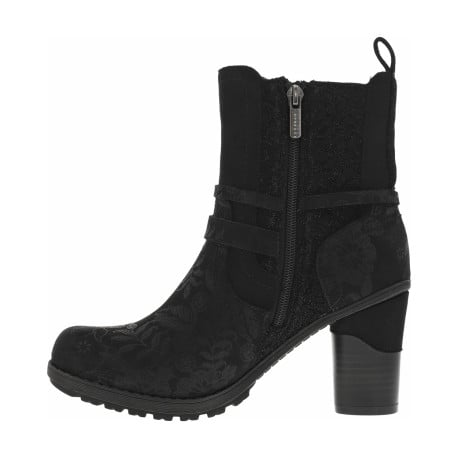 Boots noires à talon décroché haut avec des soufflets élastiqués - Image 3