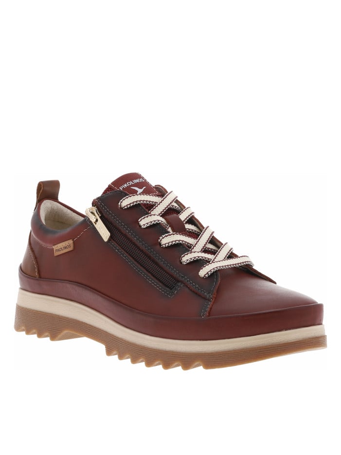 Sneakers en cuir moka à...