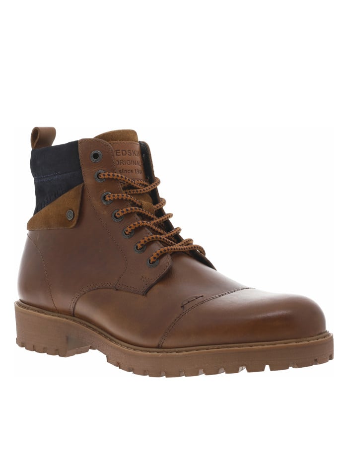 Bottines en cuir cognac à...