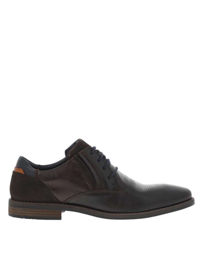 Derbies en cuir chocolat à...