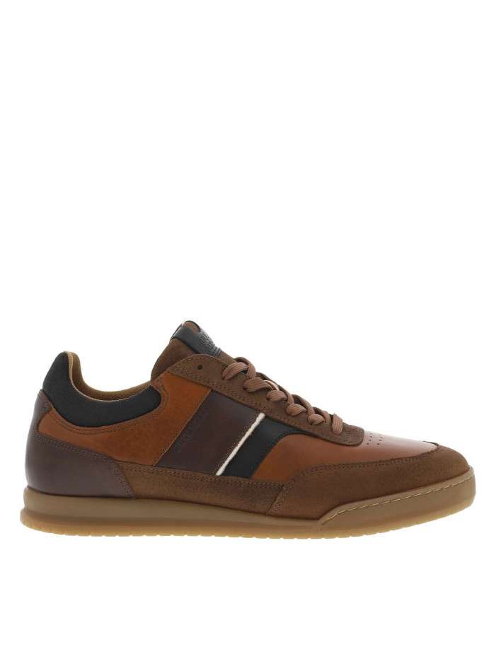 Tennis en cuir cognac à...