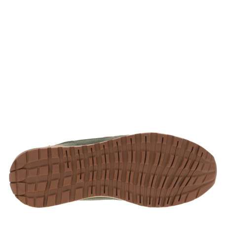 Baskets bleu et kaki à semelle crantée et surpiqûres contrastées sur les lacets - Image 5