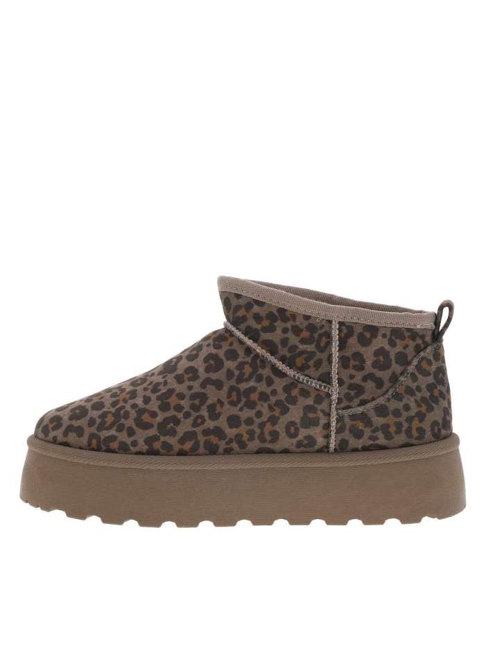 Boots slip-on taupe à motif...