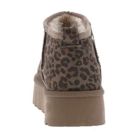 Boots slip-on taupe à motif léopard avec une semelle à plateforme - Image 6