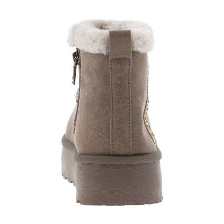 Boots taupe à talon compensé pourvue d'une doublure en fausse fourrure - Image 6