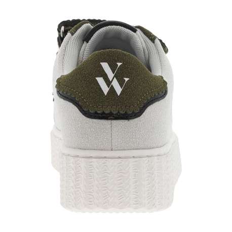 Tennis kaki à talon compensé bas et à bandes auto-agrippantes - Image 6