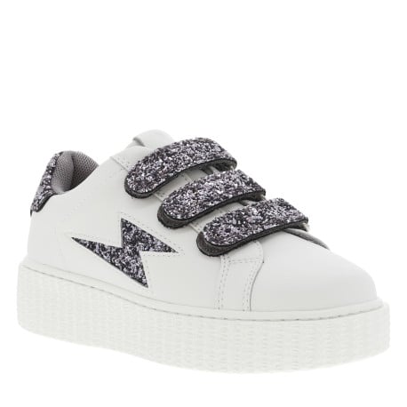 Tennis violettes à bandes auto-agrippantes ornées de paillettes