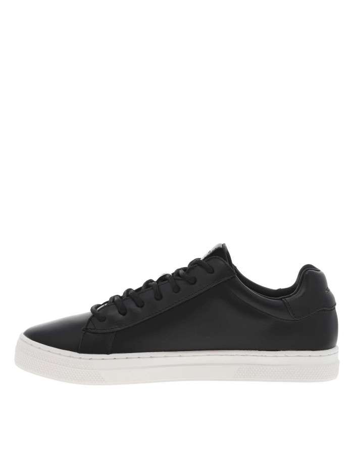 Tennis en cuir noirs à...