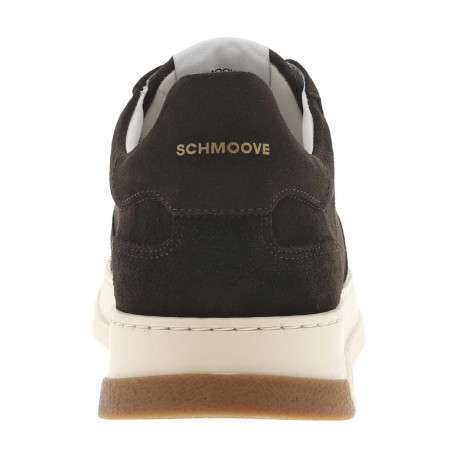 Tennis en cuir nubuck chocolat à talon plat avec des lacets blancs - Image 6