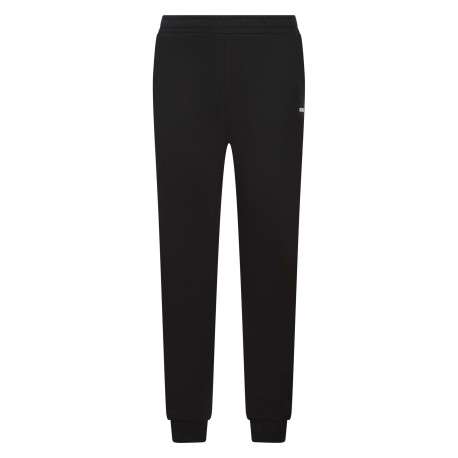 Pantalon Jogging noir uni à coupe slim avec un logo imprimé sur la cuisse