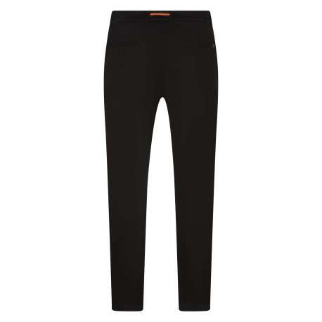 Pantalon de jogging noir uni à coupe tapered à taille élastiquée - Image 4