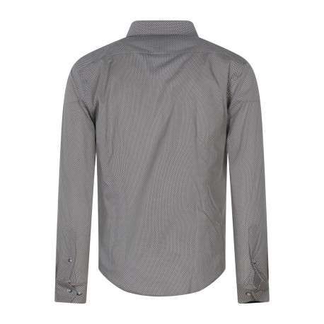 Chemise en coton camel à minis motifs avec une coupe slim et le logo brodé - Image 2