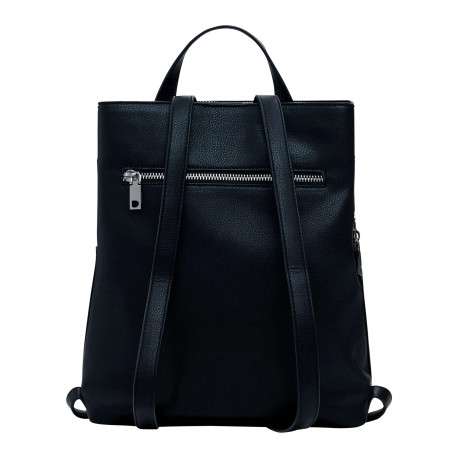 Sac à dos noir zippé avec des œillets et des clous décoratifs - Image 2