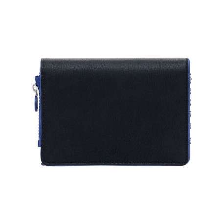 Petit porte-monnaie noir zippé avec des détails peau de serpent - Image 2
